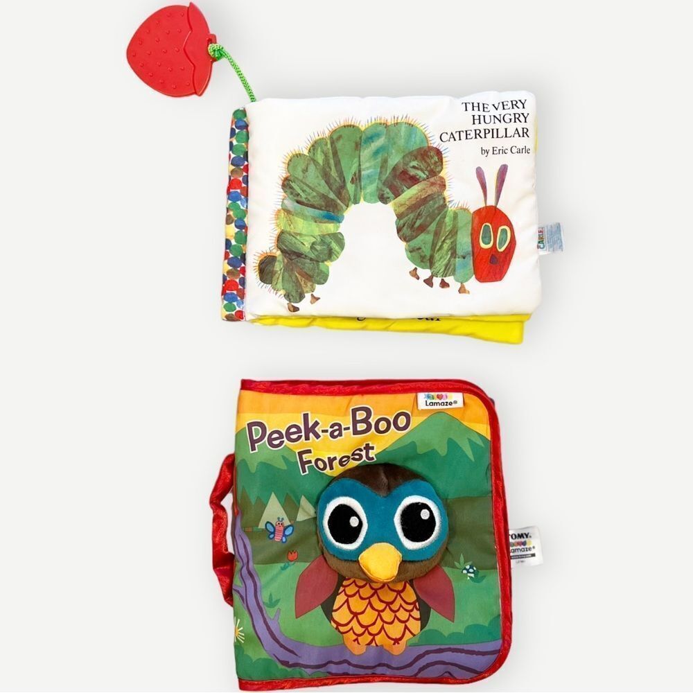 Lamaze Peek-A-Boo Forest & The Very Hungry Caterpillar Soft Sensory Baby Books.